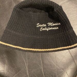 Black Bucket Hat with Embroidered Text